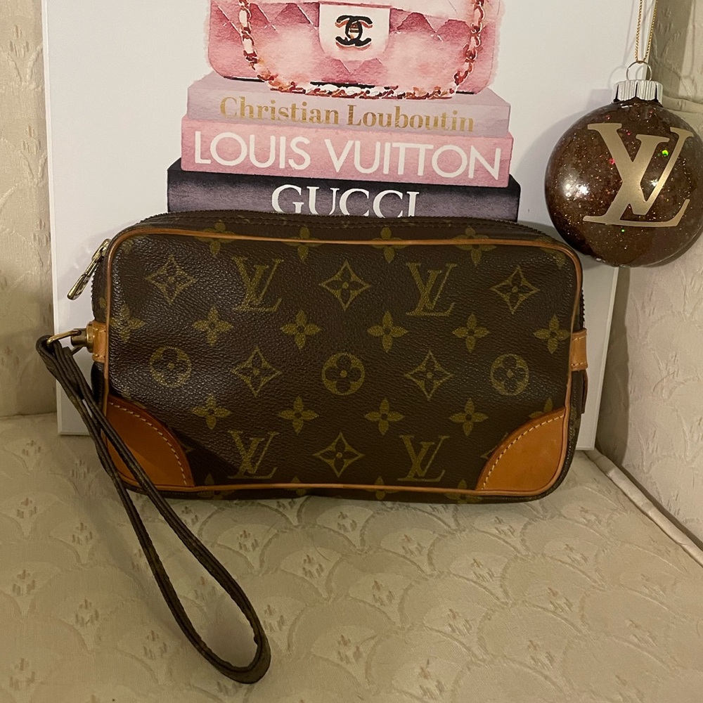 LOUIS VUITTON Marly Clutch Bag w/ COA, Dust Bag